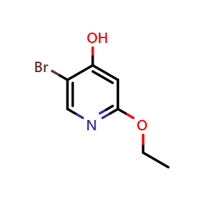 Chemical structure of 5-Bromo-2-ethoxypyridin-4-ol , CAS 2404734-32-1, AChemBlock W165114