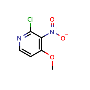 Chemical structure of 2-chloro-4-methoxy-3-nitro-pyridine , CAS 6980-09-2, AChemBlock W165118