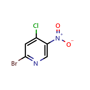 Chemical structure of 2-bromo-4-chloro-5-nitro-pyridine , CAS 1137475-57-0, AChemBlock W165119