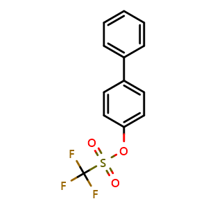 Chemical structure of (4-phenylphenyl) trifluoromethanesulfonate , CAS 17763-78-9, AChemBlock W165126