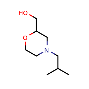 Chemical structure of [4-(2-methylpropyl)morpholin-2-yl]methanol , CAS 926253-79-4, AChemBlock W165149