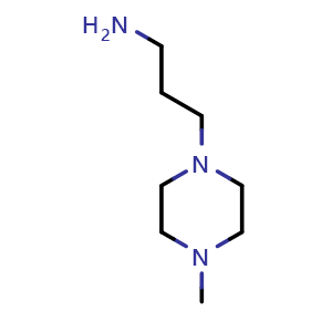 Chemical structure of 3-(4-methylpiperazin-1-yl)propan-1-amine , CAS 4572-03-6, AChemBlock W165154