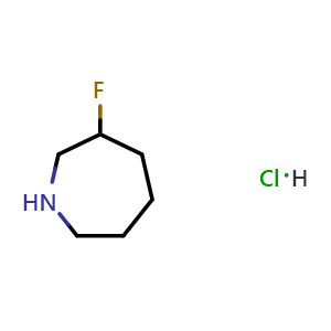 Chemical structure of 3-fluoroazepane hydrochloride , CAS 1432679-15-6, AChemBlock W165155