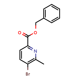 Chemical structure of Benzyl 5-bromo-6-methylpicolinate , CAS 2404734-33-2, AChemBlock W165175