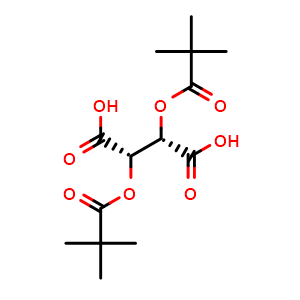 Chemical structure of (2S,3S)-2,3-bis(2,2-dimethylpropanoyloxy)butanedioic acid , CAS 76769-55-6, AChemBlock W165176