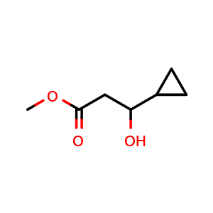 Chemical structure of methyl 3-cyclopropyl-3-hydroxy-propanoate , CAS 306773-94-4, AChemBlock W165214