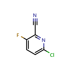 Chemical structure of 6-chloro-3-fluoro-pyridine-2-carbonitrile , CAS 1207609-52-6, AChemBlock W165217