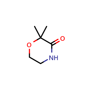 Chemical structure of 2,2-dimethylmorpholin-3-one , CAS 13882-78-5, AChemBlock W165226