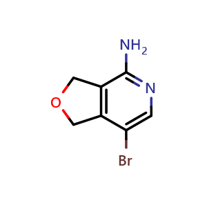 Chemical structure of 7-bromo-1,3-dihydrofuro[3,4-c]pyridin-4-amine , CAS 1902982-92-6, AChemBlock W165230