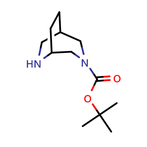Chemical structure of tert-butyl 3,6-diazabicyclo[3 2 2]nonane-3-carboxylate , CAS 194032-39-8, AChemBlock W165234
