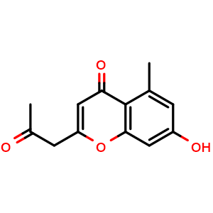 Chemical structure of 2-acetonyl-7-hydroxy-5-methyl-chromen-4-one , CAS 40738-40-7, AChemBlock W165240