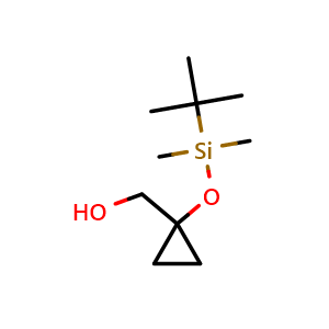 Chemical structure of [1-[tert-butyl(dimethyl)silyl]oxycyclopropyl]methanol , CAS 130632-73-4, AChemBlock W165258