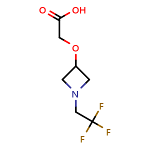 Chemical structure of 2-[1-(2,2,2-trifluoroethyl)azetidin-3-yl]oxyacetic acid , CAS 2278287-61-7, AChemBlock W165265