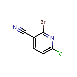 Chemical structure of 2-bromo-6-chloro-pyridine-3-carbonitrile , CAS 1256833-80-3, AChemBlock W165270