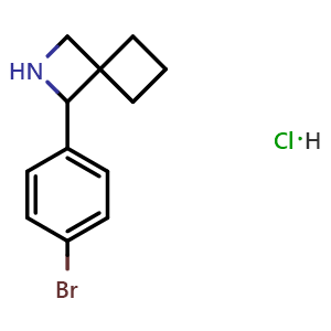 Chemical structure of 3-(4-bromophenyl)-2-azaspiro[3 3]heptane hydrochloride , CAS 2830344-68-6, AChemBlock W165279
