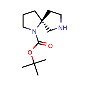 Chemical structure of tert-butyl (5S)-1,7-diazaspiro[4 4]nonane-1-carboxylate , CAS 2323066-69-7, AChemBlock W165283