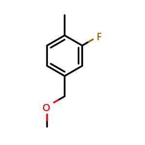 Chemical structure of 2-Fluoro-4-(methoxymethyl)-1-methylbenzene , CAS 2404734-12-7, AChemBlock W165324