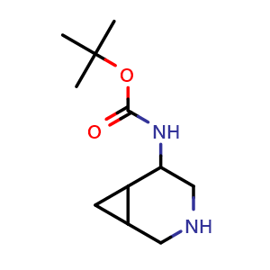 Chemical structure of tert-butyl N-(3-azabicyclo[4 1 0]heptan-5-yl)carbamate , CAS 2102973-67-9, AChemBlock W165351