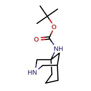 Chemical structure of tert-butyl N-(3-azabicyclo[3 3 1]nonan-1-yl)carbamate , CAS 2445791-78-4, AChemBlock W165352