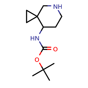 Chemical structure of tert-butyl 5-azaspiro[2 5]octan-8-ylcarbamate , CAS 1232542-24-3, AChemBlock W165353
