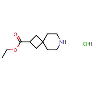 Chemical structure of ethyl 7-azaspiro[3 5]nonane-2-carboxylate hydrochloride , AChemBlock W165355