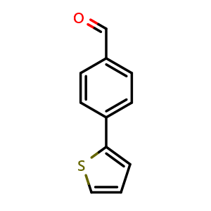 Chemical structure of 4-(Thiophen-2-yl)benzaldehyde , CAS 107834-03-7, AChemBlock W165356