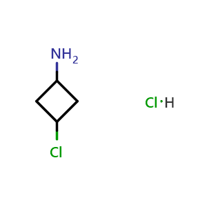 Chemical structure of 3-chlorocyclobutanamine hydrochloride , CAS 135767-82-7, AChemBlock W165362