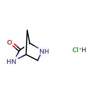 Chemical structure of 2,5-diazabicyclo[2 2 1]heptan-3-one hydrochloride , AChemBlock W165382
