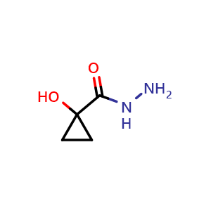 Chemical structure of 1-hydroxycyclopropanecarbohydrazide , CAS 934174-96-6, AChemBlock W165384
