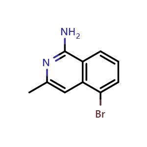 Chemical structure of 5-bromo-3-methyl-isoquinolin-1-amine , CAS 1892727-58-0, AChemBlock W165385