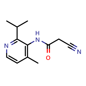 Chemical structure of 2-cyano-N-(2-isopropyl-4-methyl-3-pyridyl)acetamide , CAS 2397623-38-8, AChemBlock W165433