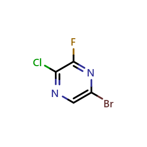 Chemical structure of 5-bromo-2-chloro-3-fluoro-pyrazine , CAS 1959608-05-9, AChemBlock W165438