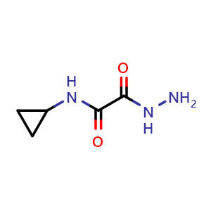 Chemical structure of N-cyclopropyl-2-hydrazino-2-oxo-acetamide , CAS 855991-46-7, AChemBlock W165444