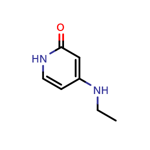 Chemical structure of 4-(ethylamino)-1H-pyridin-2-one , CAS 2288734-58-5, AChemBlock W165461