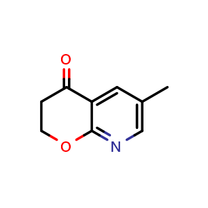 Chemical structure of 6-methyl-2,3-dihydropyrano[2,3-b]pyridin-4-one , CAS 1256825-12-3, AChemBlock W165474