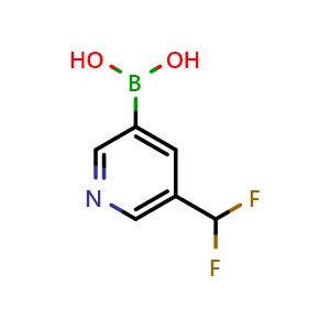 Chemical structure of [5-(difluoromethyl)-3-pyridyl]boronic acid , CAS 1382475-69-5, AChemBlock W165481