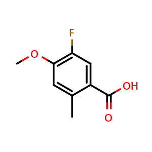 Chemical structure of 5-Fluoro-4-methoxy-2-methylbenzoic acid , CAS 1427448-75-6, AChemBlock W165489