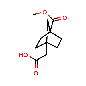 Chemical structure of 2-(4-methoxycarbonylnorbornan-1-yl)acetic acid , CAS 1838669-35-4, AChemBlock W165497