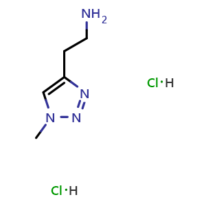 Chemical structure of 2-(1-methyltriazol-4-yl)ethanamine dihydrochloride , CAS 2940955-01-9, AChemBlock W165504