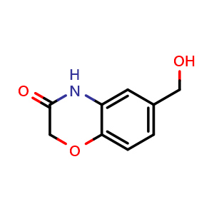Chemical structure of 6-(hydroxymethyl)-4H-1,4-benzoxazin-3-one , CAS 615568-17-7, AChemBlock W165513