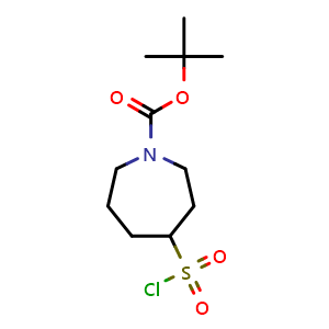 Chemical structure of tert-butyl 4-chlorosulfonylazepane-1-carboxylate , CAS 1380170-73-9, AChemBlock W165517