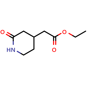 Chemical structure of ethyl 2-(2-oxo-4-piperidyl)acetate , CAS 102943-18-0, AChemBlock W165519