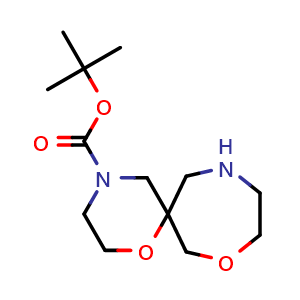 Chemical structure of tert-butyl 1,11-dioxa-4,8-diazaspiro[5 6]dodecane-4-carboxylate , CAS 1251003-21-0, AChemBlock W165529