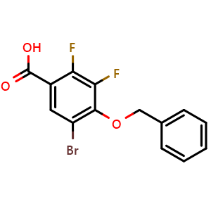 Chemical structure of 4-(Benzyloxy)-5-bromo-2,3-difluorobenzoic acid , CAS 2404734-36-5, AChemBlock W165556