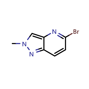 Chemical structure of 5-bromo-2-methyl-pyrazolo[4,3-b]pyridine , CAS 1563177-30-9, AChemBlock W165559