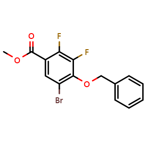 Chemical structure of Methyl 4-(benzyloxy)-5-bromo-2,3-difluorobenzoate , CAS 2404733-65-7, AChemBlock W165564