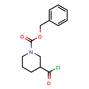 Chemical structure of benzyl 3-chlorocarbonylpiperidine-1-carboxylate , CAS 216502-94-2, AChemBlock W165567