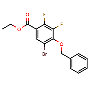 Chemical structure of Ethyl 4-(benzyloxy)-5-bromo-2,3-difluorobenzoate , CAS 2404733-88-4, AChemBlock W165575