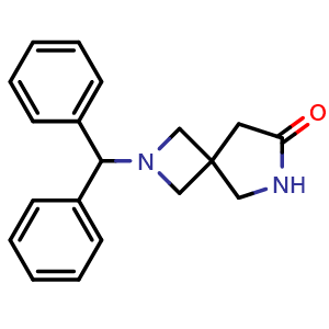 Chemical structure of 2-benzhydryl-2,7-diazaspiro[3 4]octan-6-one , CAS 2387602-66-4, AChemBlock W165581