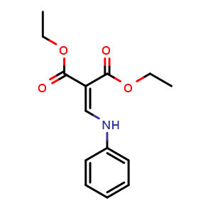 Chemical structure of diethyl 2-(anilinomethylene)propanedioate , CAS 54535-22-7, AChemBlock W165586